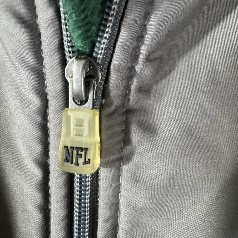 NFL Green and Gray New York Jets Full Zip Fleece Jacket - Picture 6 of 12